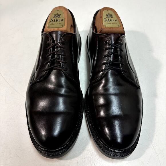 FULLY RESOLED Alden 990 Color 8 Shell Cordovan Plain Toe Blucher EUC Made USA 7 - Picture 1 of 12